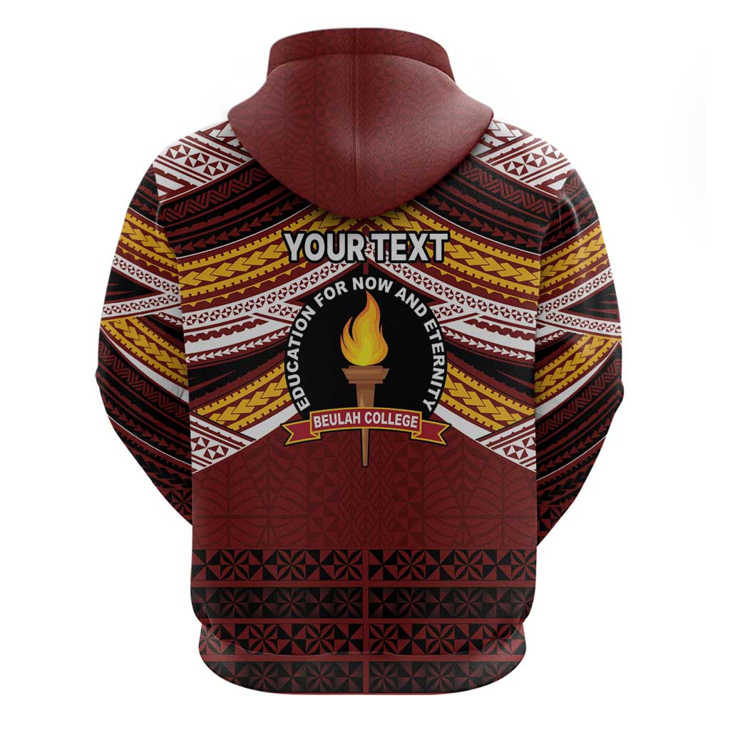 Personalised Tonga Beulah College Hoodie Polynesian Ngatu Tribal