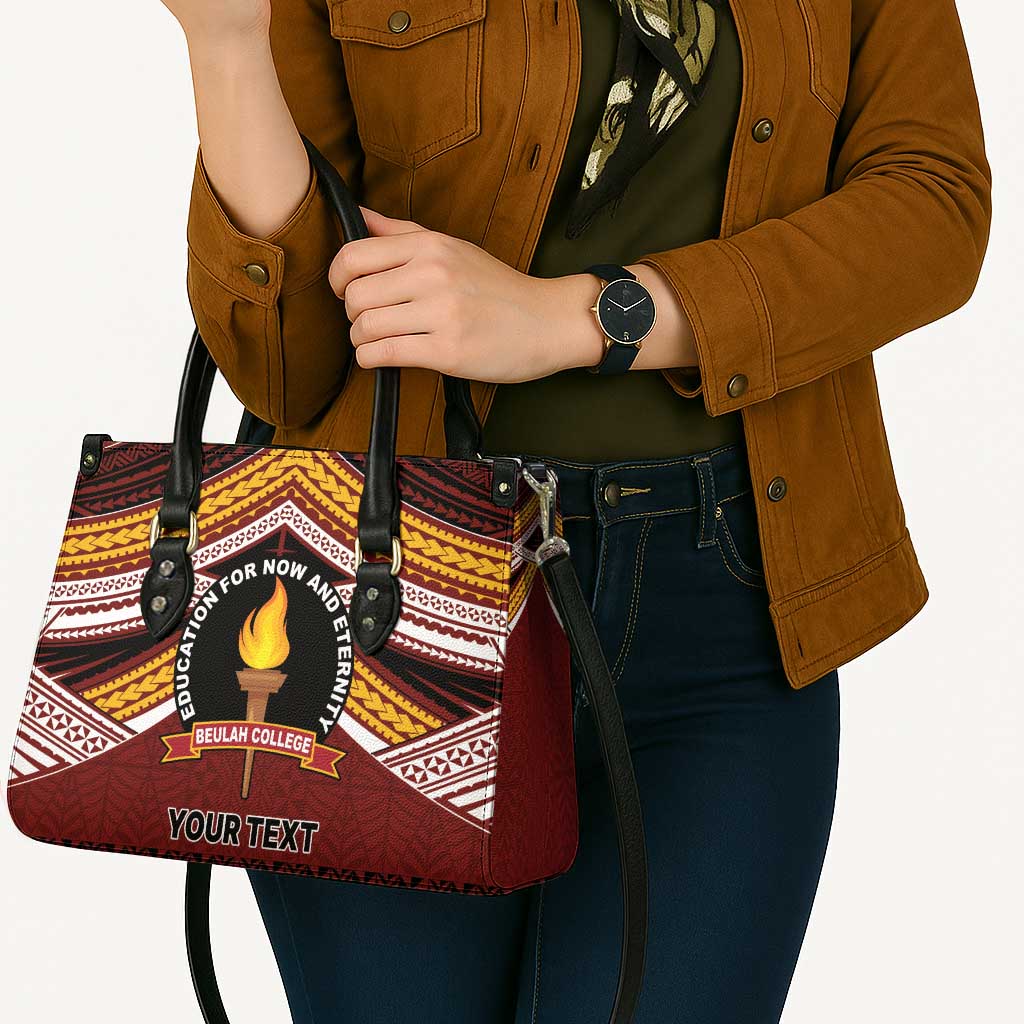 Personalised Tonga Beulah College Leather Bag Polynesian Ngatu Tribal - Polynesian Pride