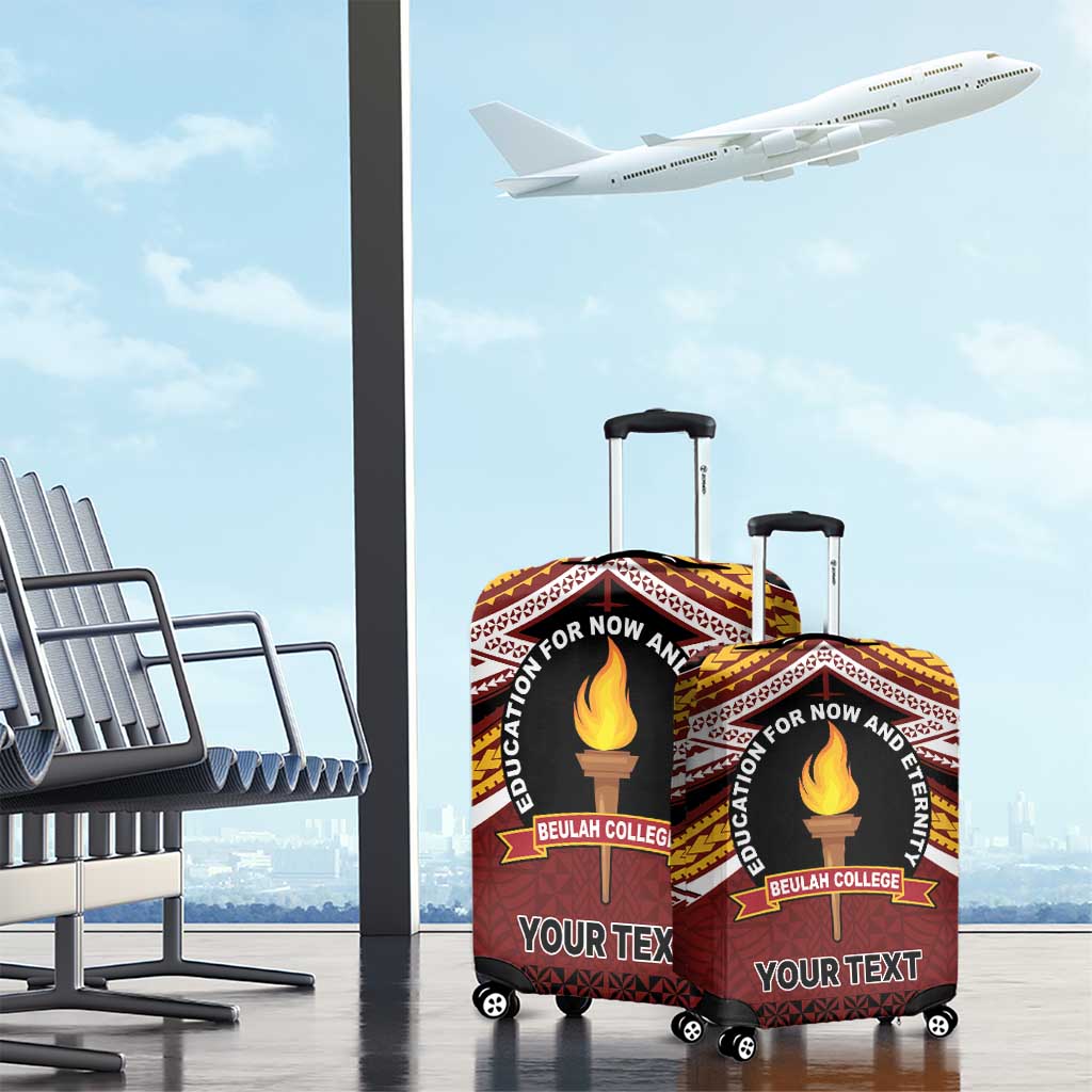 Personalised Tonga Beulah College Luggage Cover Polynesian Ngatu Tribal