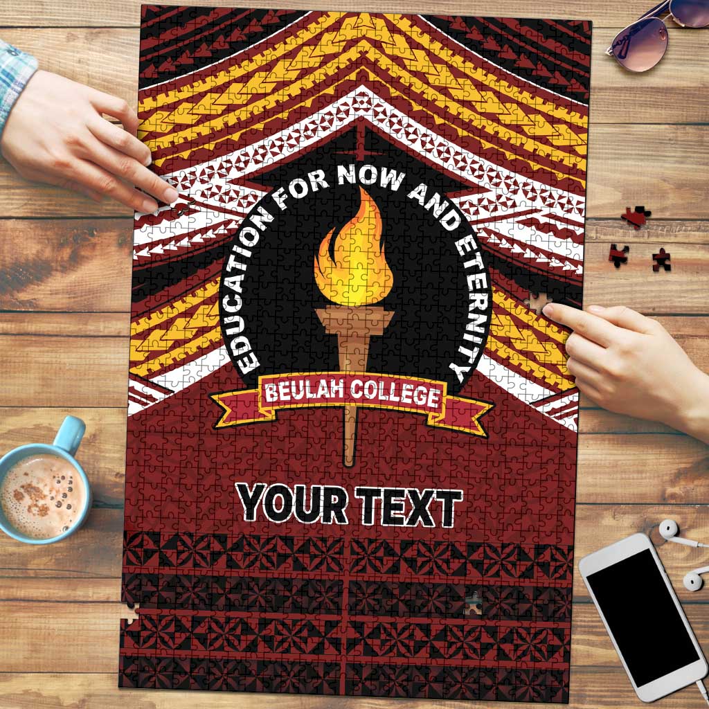 Personalised Tonga Beulah College Puzzle Polynesian Ngatu Tribal - Polynesian Pride