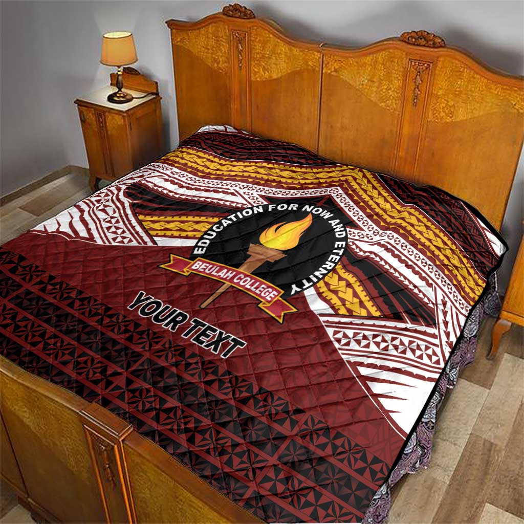 Personalised Tonga Beulah College Quilt Polynesian Ngatu Tribal