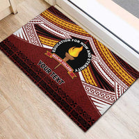 Personalised Tonga Beulah College Rubber Doormat Polynesian Ngatu Tribal