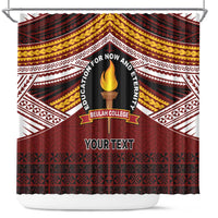 Personalised Tonga Beulah College Shower Curtain Polynesian Ngatu Tribal