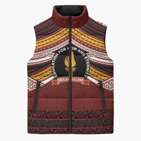 Personalised Tonga Beulah College Sleeveless Puffer Jacket Polynesian Ngatu Tribal - Polynesian Pride