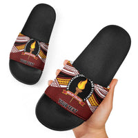 Personalised Tonga Beulah College Slide Sandals Polynesian Ngatu Tribal - Polynesian Pride