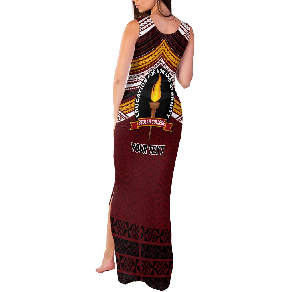 Personalised Tonga Beulah College Tank Maxi Dress Polynesian Ngatu Tribal