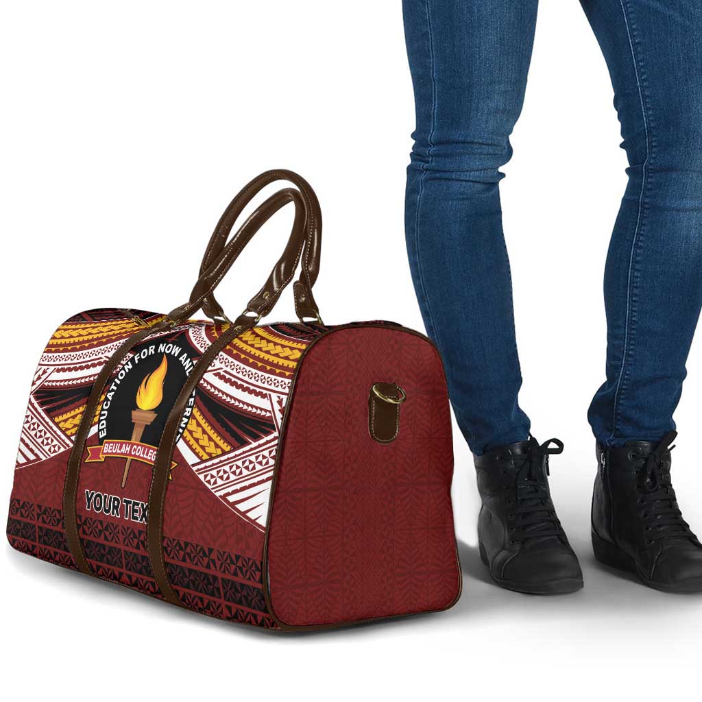 Personalised Tonga Beulah College Travel Bag Polynesian Ngatu Tribal - Polynesian Pride