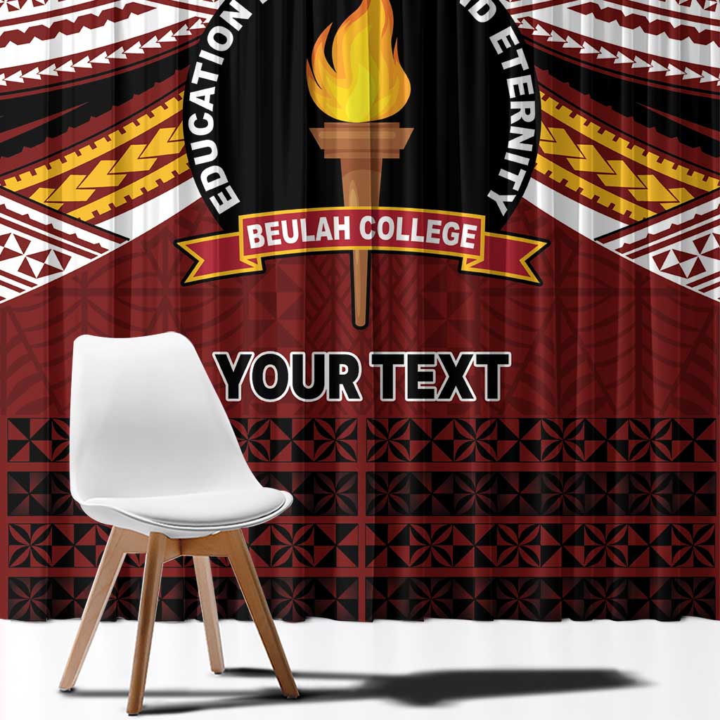 Personalised Tonga Beulah College Window Curtain Polynesian Ngatu Tribal