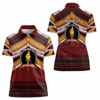 Personalised Tonga Beulah College Women Polo Shirt Polynesian Ngatu Tribal