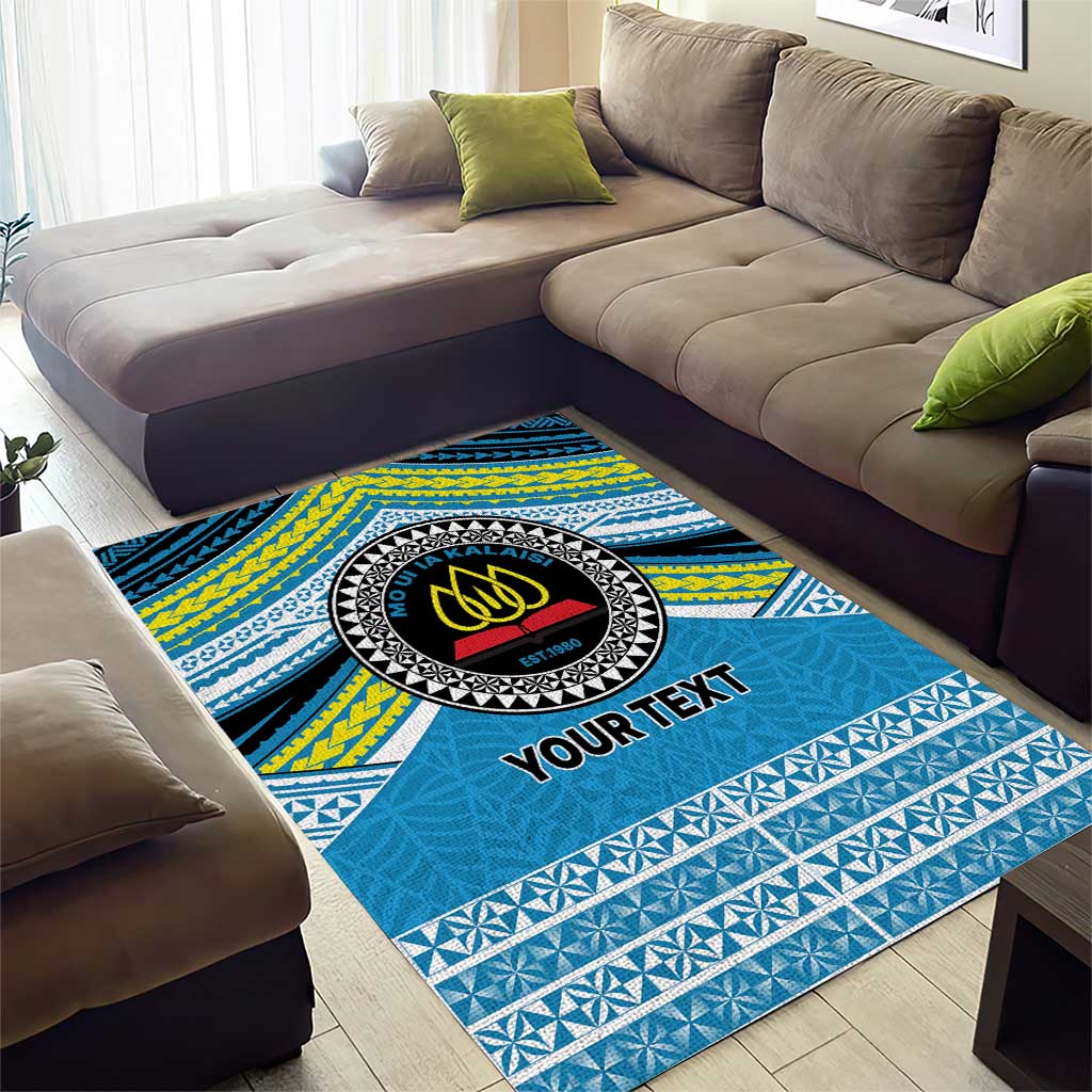 Personalised Tonga Lavengamalie College Area Rug Polynesian Ngatu Tribal