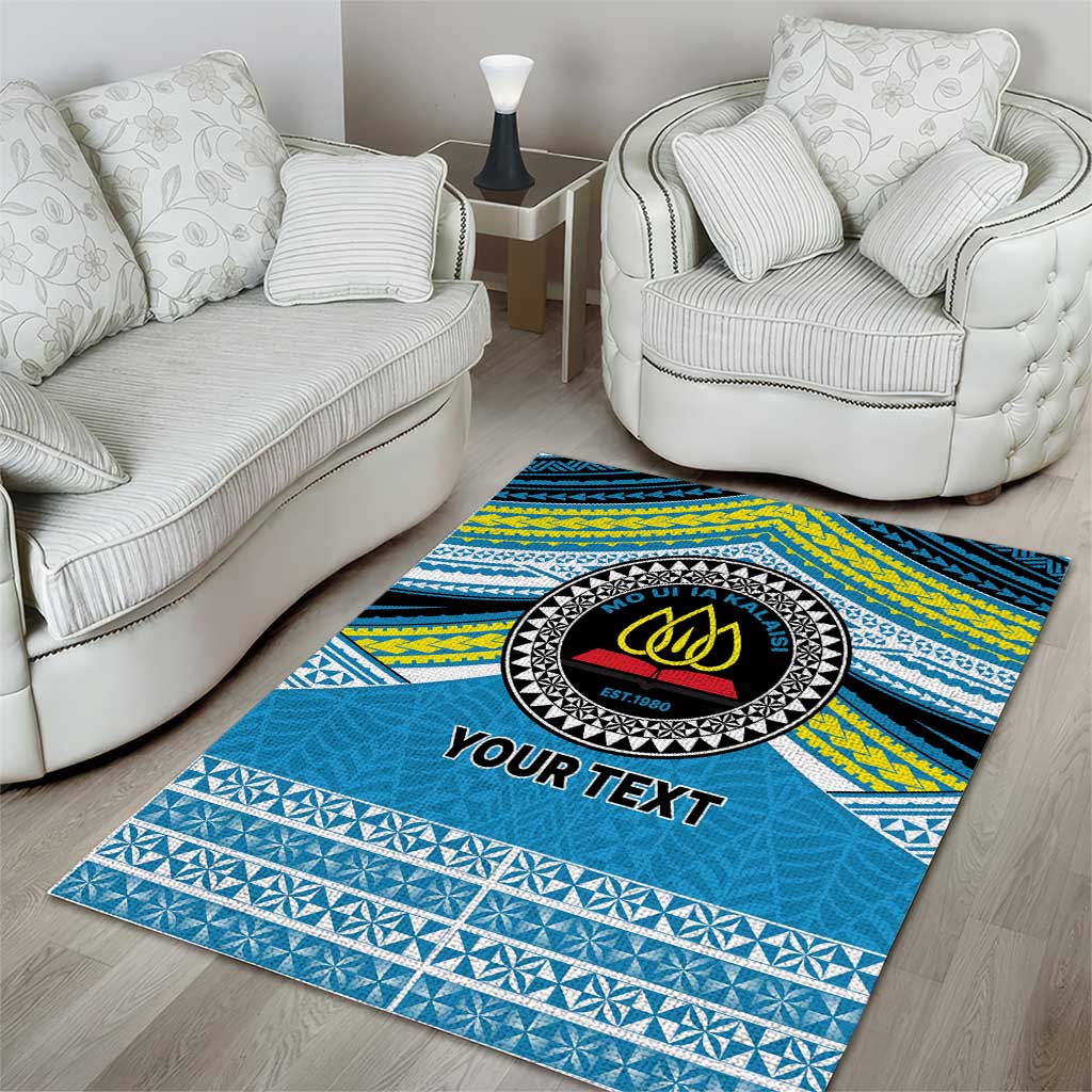 Personalised Tonga Lavengamalie College Area Rug Polynesian Ngatu Tribal