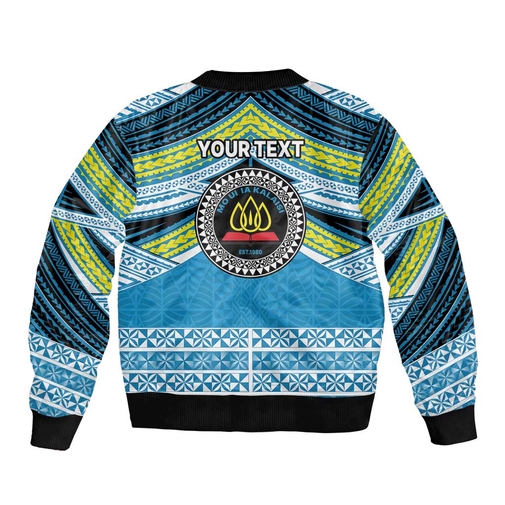 Personalised Tonga Lavengamalie College Bomber Jacket Polynesian Ngatu Tribal LT9 - Polynesian Pride