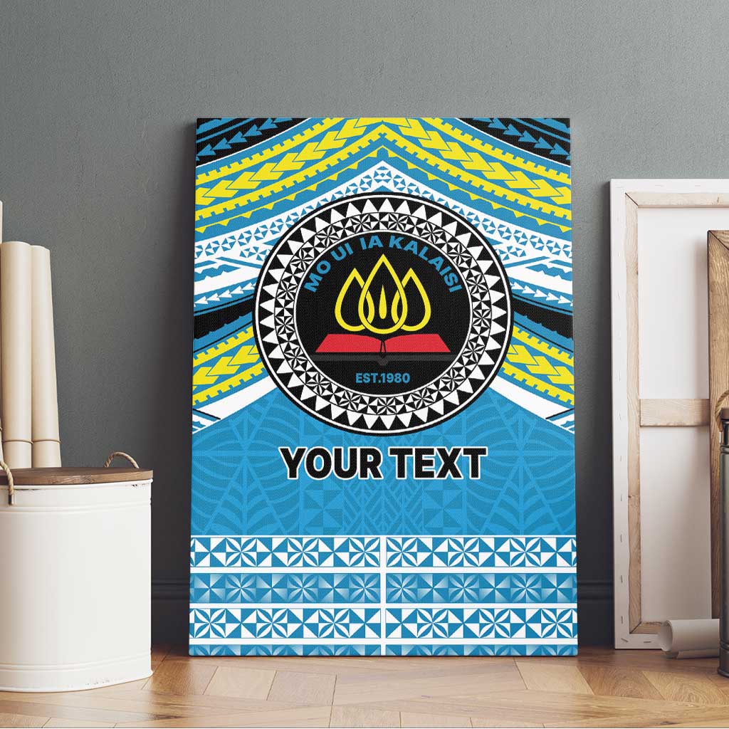 Personalised Tonga Lavengamalie College Canvas Wall Art Polynesian Ngatu Tribal