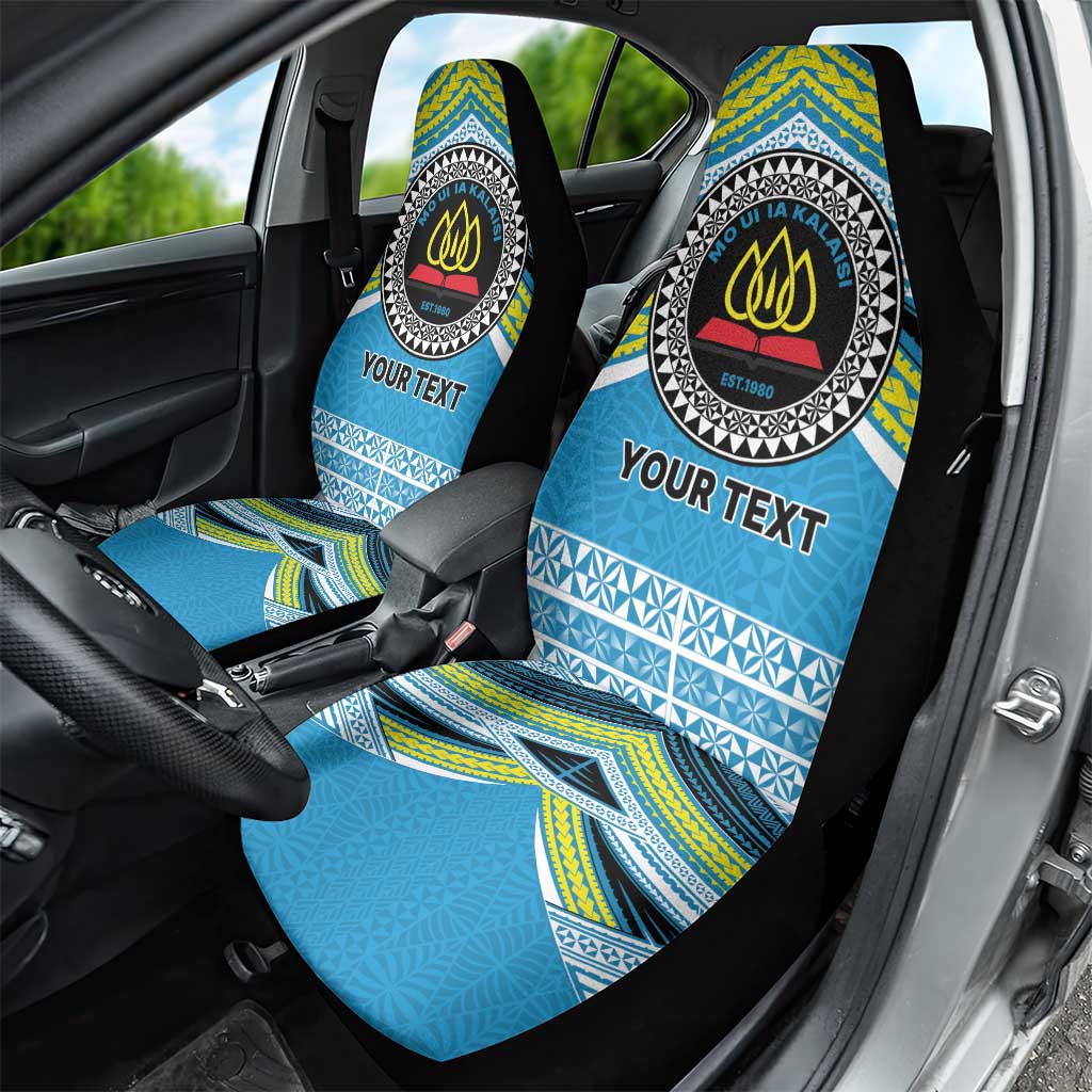 Personalised Tonga Lavengamalie College Car Seat Cover Polynesian Ngatu Tribal