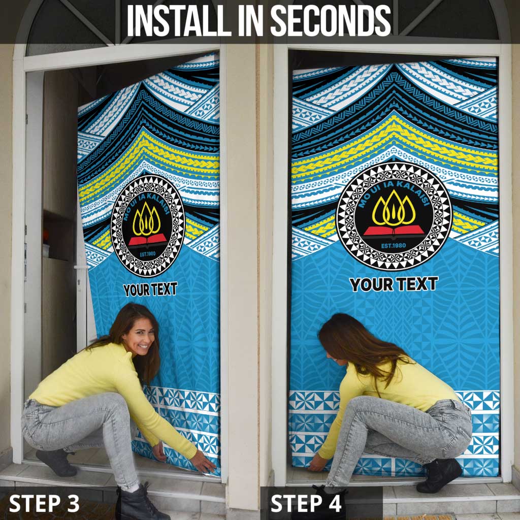 Personalised Tonga Lavengamalie College Door Cover Polynesian Ngatu Tribal - Polynesian Pride