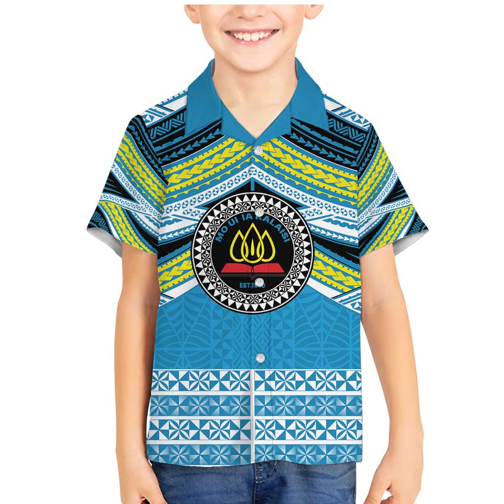 Personalised Tonga Lavengamalie College Family Matching Mermaid Dress and Hawaiian Shirt Polynesian Ngatu Tribal