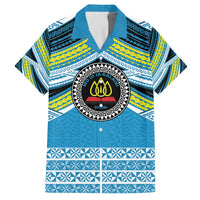 Personalised Tonga Lavengamalie College Family Matching Off The Shoulder Long Sleeve Dress and Hawaiian Shirt Polynesian Ngatu Tribal