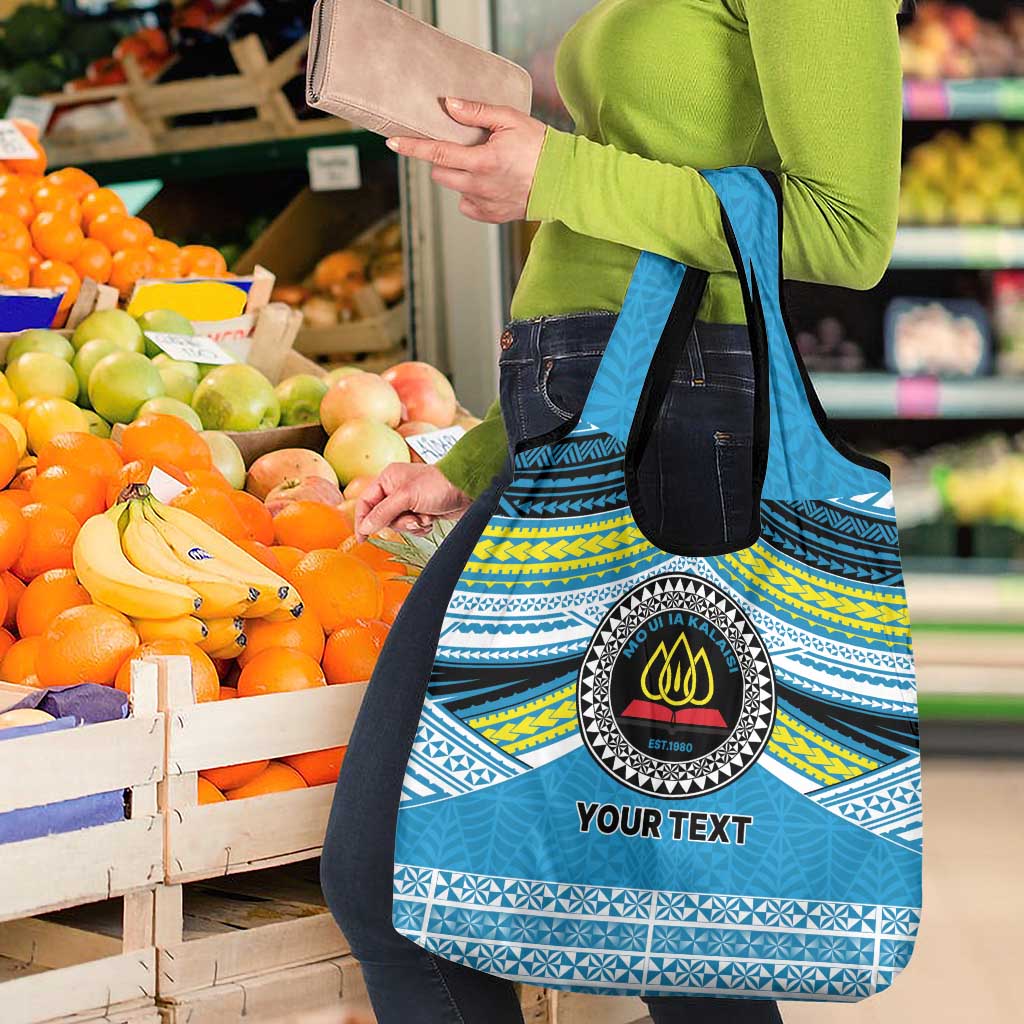 Personalised Tonga Lavengamalie College Grocery Bag Polynesian Ngatu Tribal