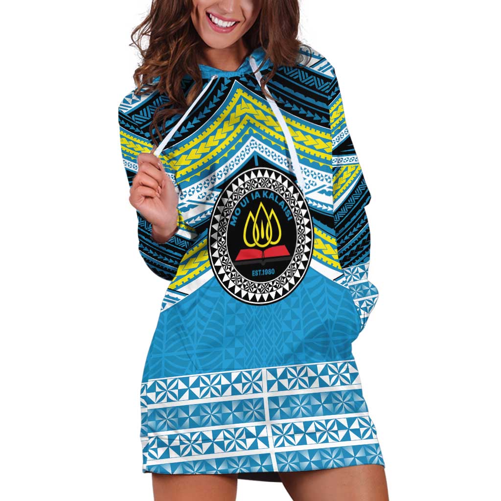 Personalised Tonga Lavengamalie College Hoodie Dress Polynesian Ngatu Tribal