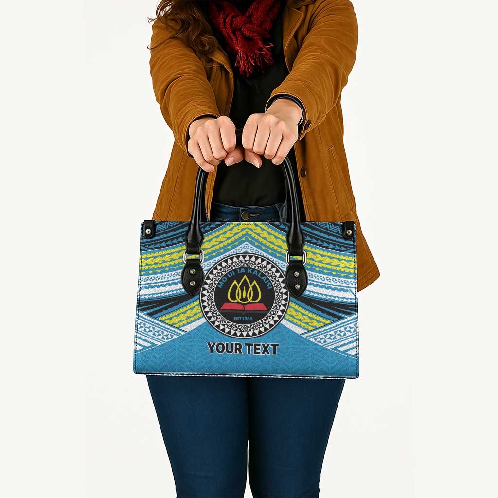 Personalised Tonga Lavengamalie College Leather Bag Polynesian Ngatu Tribal - Polynesian Pride