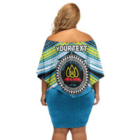 Personalised Tonga Lavengamalie College Off Shoulder Short Dress Polynesian Ngatu Tribal