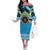 Personalised Tonga Lavengamalie College Off The Shoulder Long Sleeve Dress Polynesian Ngatu Tribal