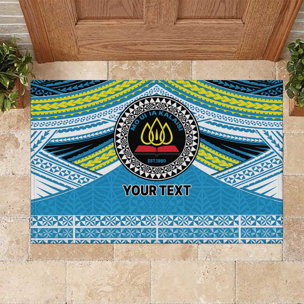 Personalised Tonga Lavengamalie College Rubber Doormat Polynesian Ngatu Tribal