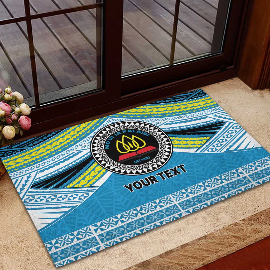 Personalised Tonga Lavengamalie College Rubber Doormat Polynesian Ngatu Tribal
