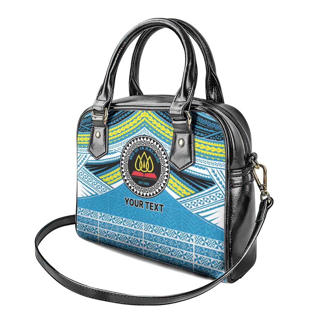 Personalised Tonga Lavengamalie College Shoulder Handbag Polynesian Ngatu Tribal