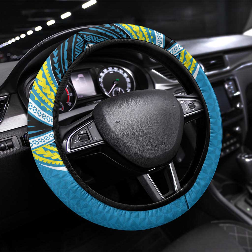 Tonga Lavengamalie College Steering Wheel Cover Polynesian Ngatu Tribal