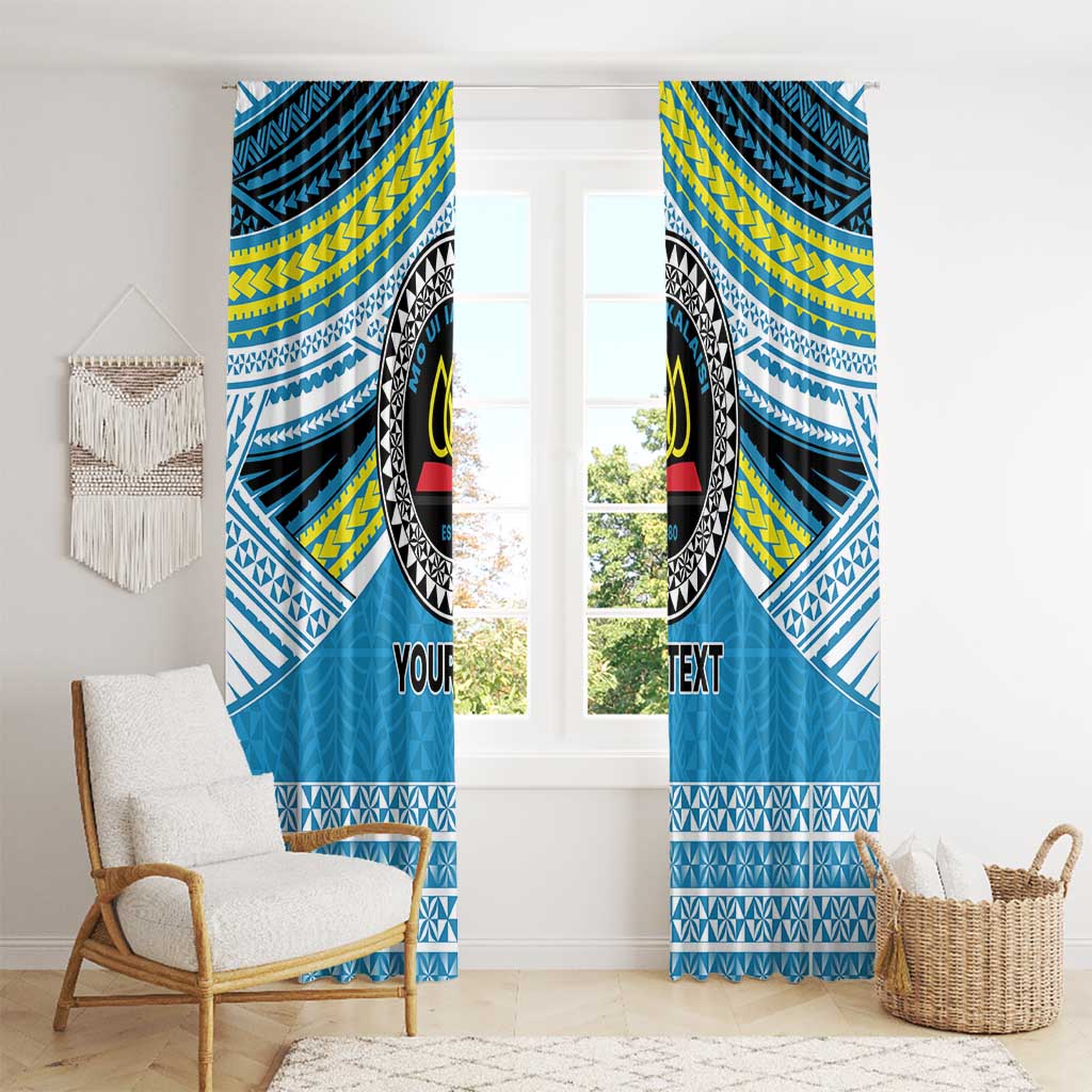 Personalised Tonga Lavengamalie College Window Curtain Polynesian Ngatu Tribal