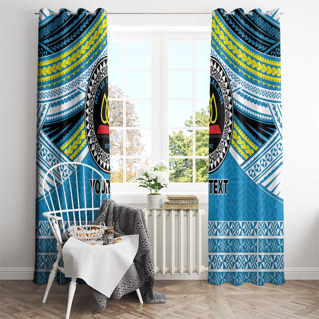 Personalised Tonga Lavengamalie College Window Curtain Polynesian Ngatu Tribal