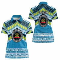 Personalised Tonga Lavengamalie College Women Polo Shirt Polynesian Ngatu Tribal