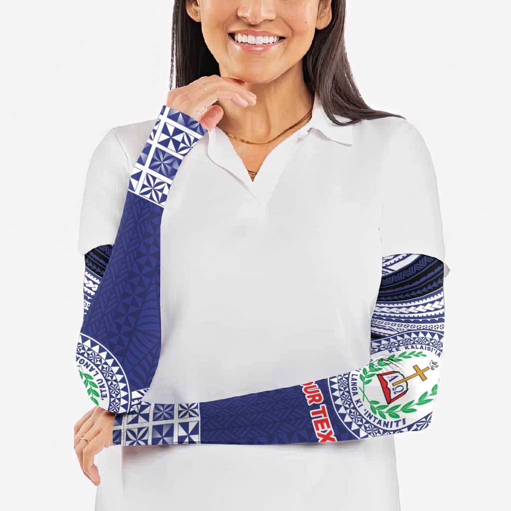 Personalised Tonga Sia'atoutai Theological College Arm Sleeves Polynesian Ngatu Tribal - Polynesian Pride