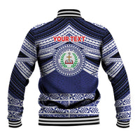 Personalised Tonga Sia'atoutai Theological College Baseball Jacket Polynesian Ngatu Tribal