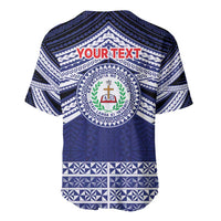 Personalised Tonga Sia'atoutai Theological College Baseball Jersey Polynesian Ngatu Tribal