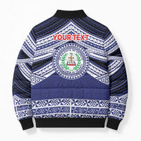 Personalised Tonga Sia'atoutai Theological College Bomber Puffer Jacket Polynesian Ngatu Tribal - Polynesian Pride