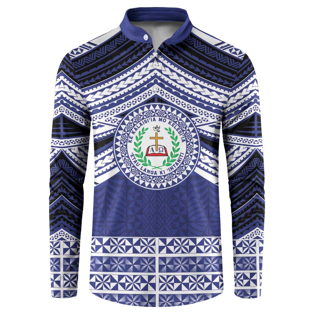 Personalised Tonga Sia'atoutai Theological College Button Sweatshirt Polynesian Ngatu Tribal