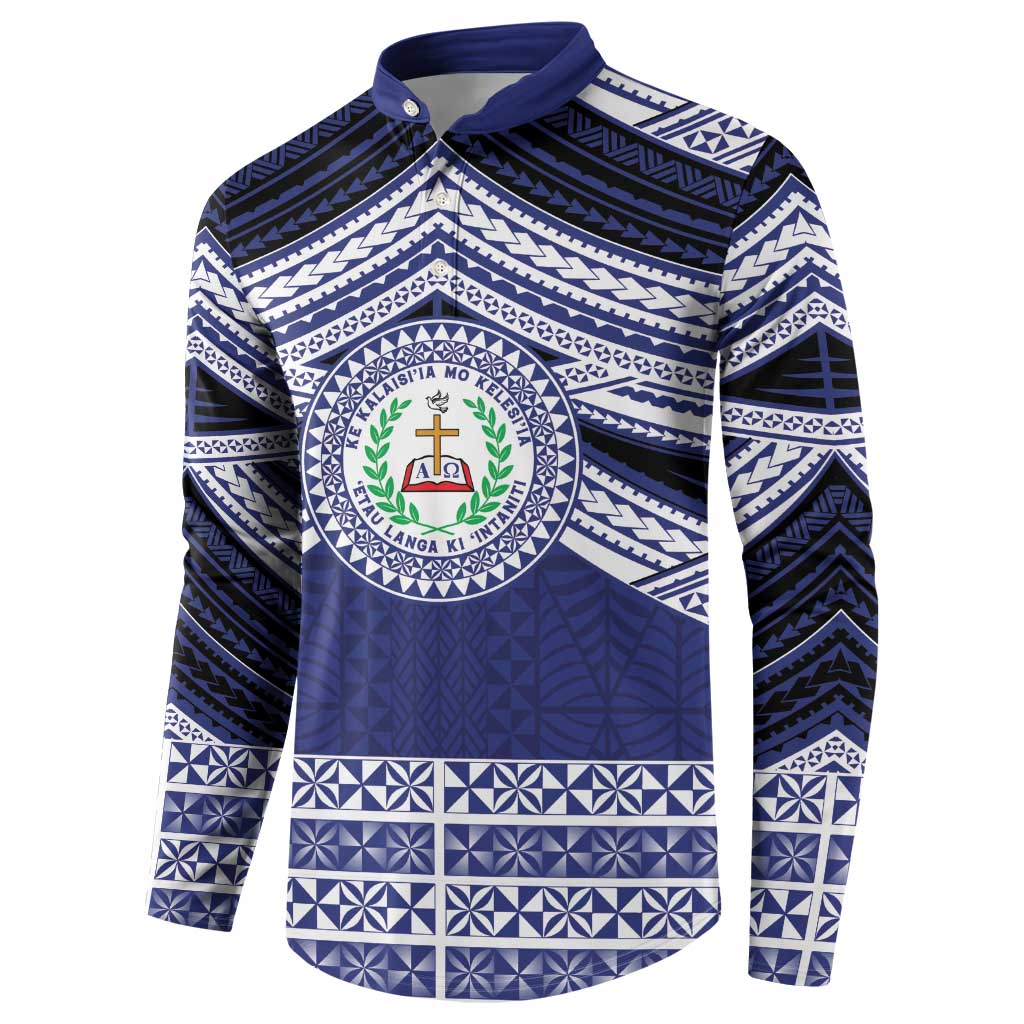 Personalised Tonga Sia'atoutai Theological College Button Sweatshirt Polynesian Ngatu Tribal
