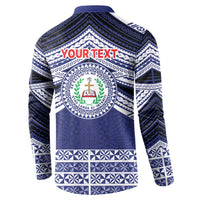 Personalised Tonga Sia'atoutai Theological College Button Sweatshirt Polynesian Ngatu Tribal