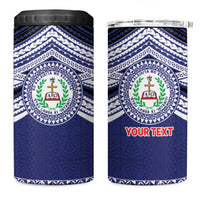 Personalised Tonga Sia'atoutai Theological College 4 in 1 Can Cooler Tumbler Polynesian Ngatu Tribal