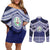 Personalised Tonga Sia'atoutai Theological College Couples Matching Off Shoulder Short Dress and Long Sleeve Button Shirt Polynesian Ngatu Tribal