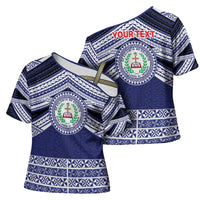 Personalised Tonga Sia'atoutai Theological College Cross Shoulder Shirt Polynesian Ngatu Tribal - Polynesian Pride