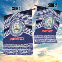 Personalised Tonga Sia'atoutai Theological College Garden Flag Polynesian Ngatu Tribal