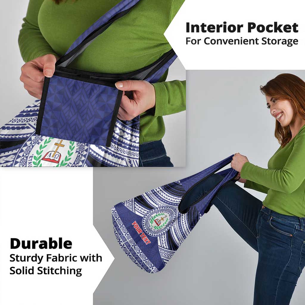 Personalised Tonga Sia'atoutai Theological College Grocery Bag Polynesian Ngatu Tribal