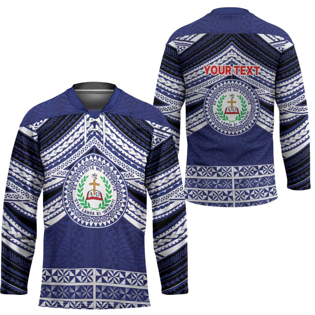 Personalised Tonga Sia'atoutai Theological College Hockey Jersey Polynesian Ngatu Tribal - Polynesian Pride