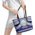 Personalised Tonga Sia'atoutai Theological College Leather Tote Bag Polynesian Ngatu Tribal