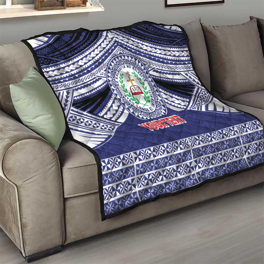 Personalised Tonga Sia'atoutai Theological College Quilt Polynesian Ngatu Tribal