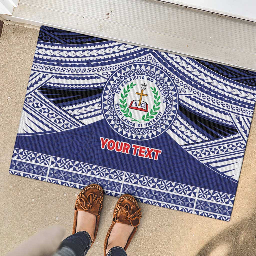 Personalised Tonga Sia'atoutai Theological College Rubber Doormat Polynesian Ngatu Tribal