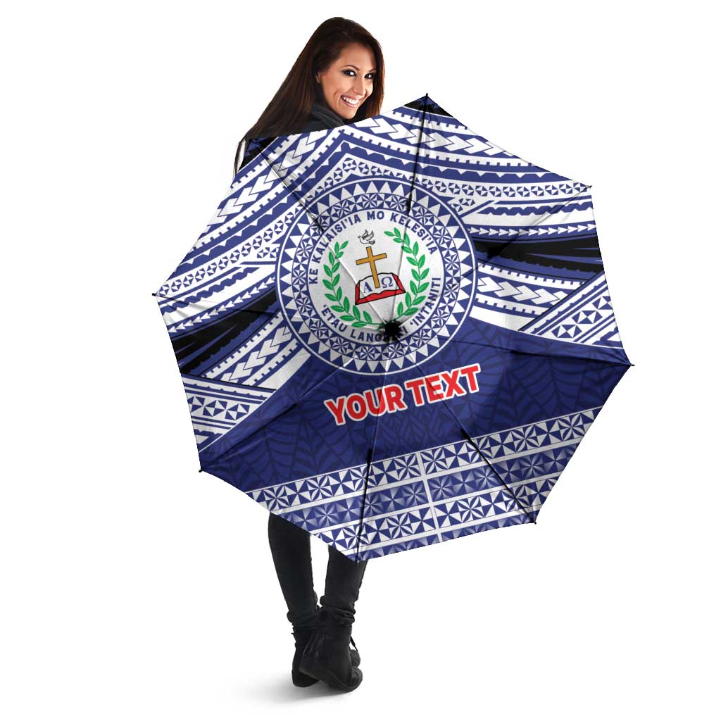 Personalised Tonga Sia'atoutai Theological College Umbrella Polynesian Ngatu Tribal - Polynesian Pride